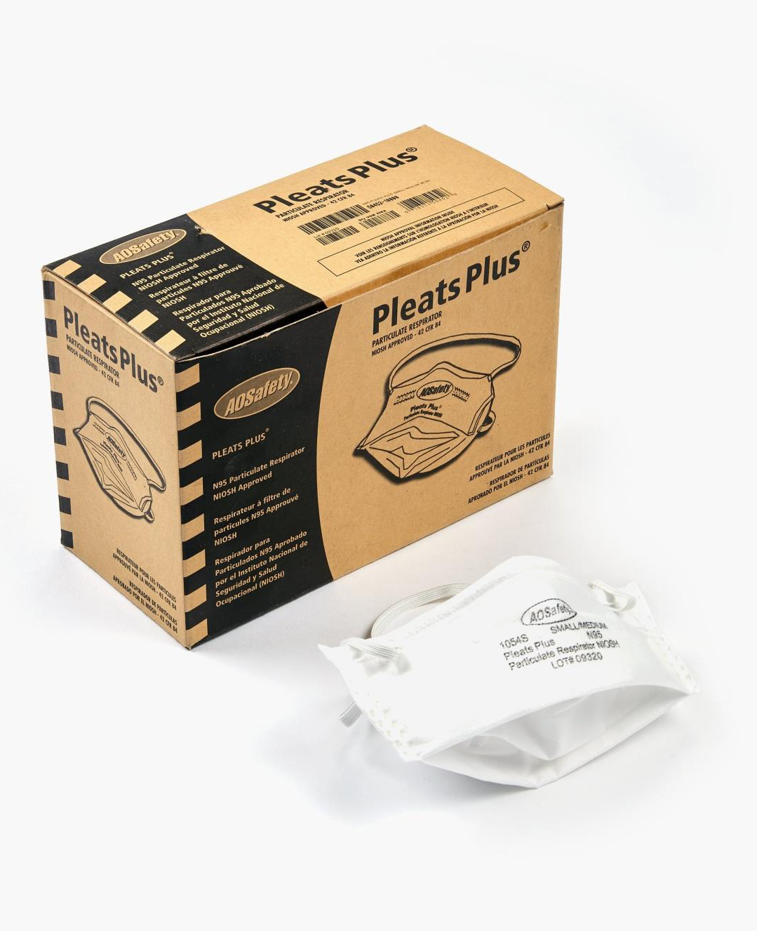 Ao safety Pleats Plus N95 Particulate Respirator, 50 pcs/1box [现货] FDA