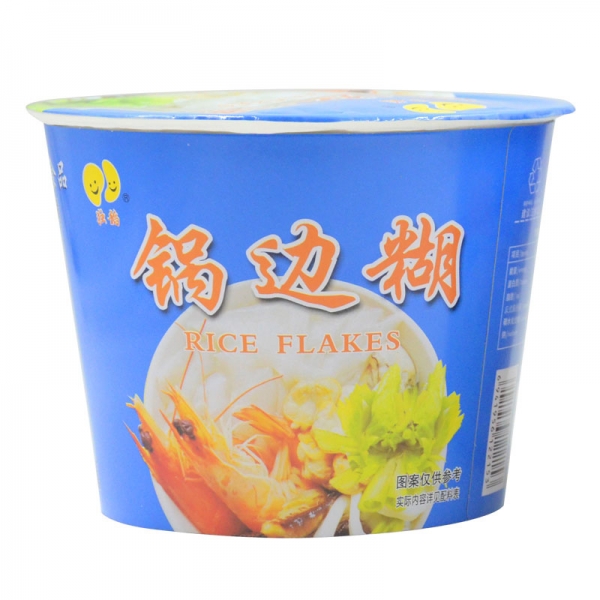 福州特产鼎边糊街边传统小吃美食葡京独稻冲泡锅边糊68g 4桶fuzhou Specialty Traditional Snack Food Rice Flakes 68g 4 Bowls W团购商品