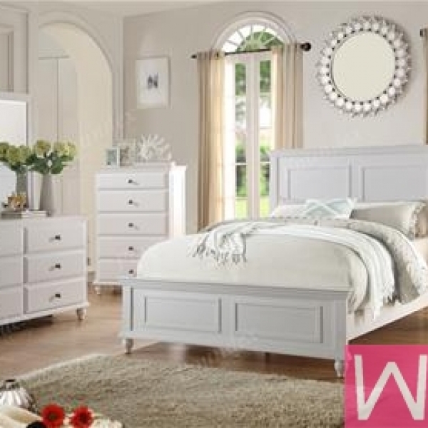 Poundex美式乡村田园简约实木床，沉稳高雅大气 。, Enchant your senses with this boldly designed bedroom set inspired by country living.