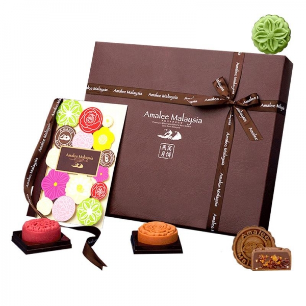 Amalee Malaysian Bird's Nest Mooncake Premium Gift Box 8, 【中秋月饼团购】Amalee/艾玛琳燕窝月饼高档尊贵礼盒送礼佳品8口味，全美包邮