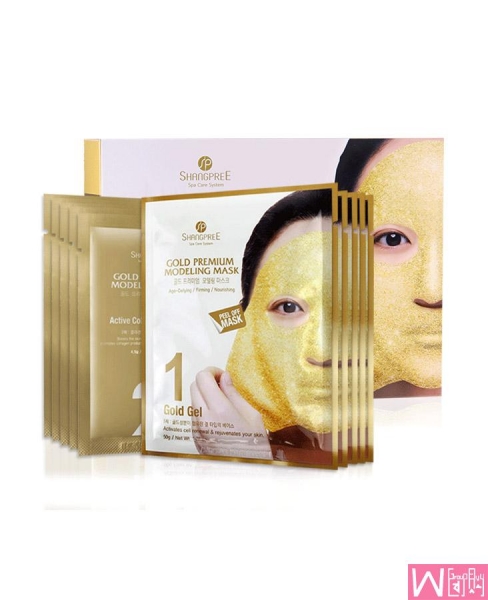 SHANGPREE Gold Premium Modeling Mask 5 Pcs, 超值美妆护肤团购，香蒲丽黄金水光面膜，全美包邮！SHANGPREE Gold Premium Modeling Mask 5 Pcs