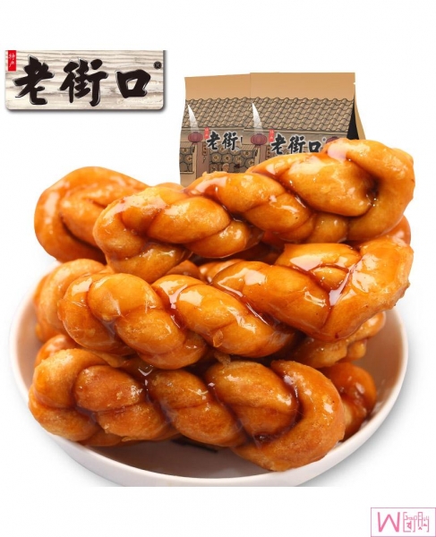 Lao Jie Kou Brown sugar twist 10 Small Bags, 老街口-红糖麻花 10小袋 蜜麻花传统糕点特产天津麻花零食点心，包邮
