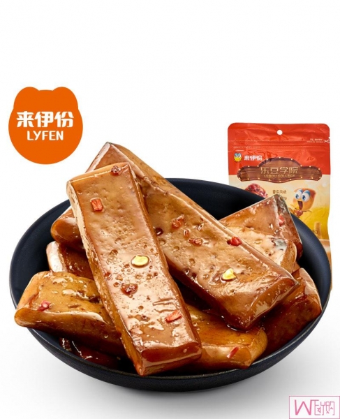 Laiyifen QQ dried tofu, instant dried tofu, soy products, vegetarian office casual snacks 125g, 来伊份QQ豆干散装，即食豆腐干豆制品素食办公室休闲零食好吃的食品