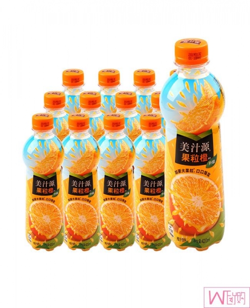 Mei Zhi Yuan Maid Orange Juice 420ml x 12 bottles, 美汁源果粒橙橙汁，夏季新鲜果汁饮料休闲饮品，免运费
