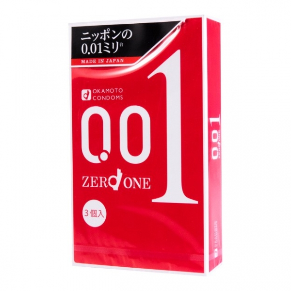 OKAMOTO 001 Ultra Thin Condoms 3pcs, 日本OKAMOTO冈本 001系列 超薄安全避孕套 3个入 日本著名安全套品牌 世界最薄，无感体验 不破不漏不脱落，十分安全