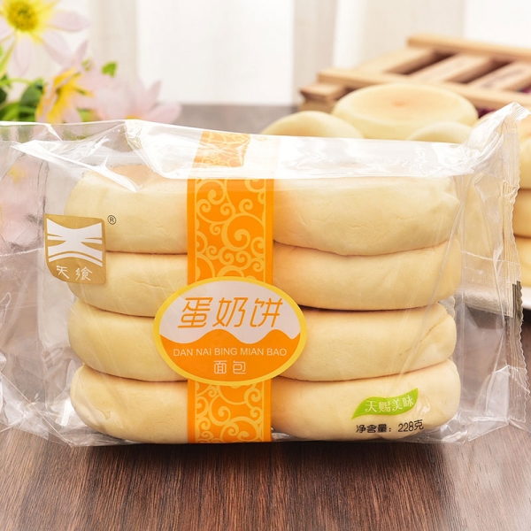 Tian Chao Custard 228g, 天飨_蛋奶饼 手撕早餐饼小面包整箱零食营养食品 包邮