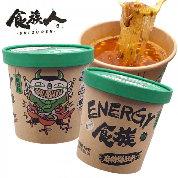 Shi Zhu Ren Spicy QQ Noodle 150g x 2/4 bowls, 麻辣爆肚粉丝食族人包邮速食方便面即时盒装麻酱方便桶装