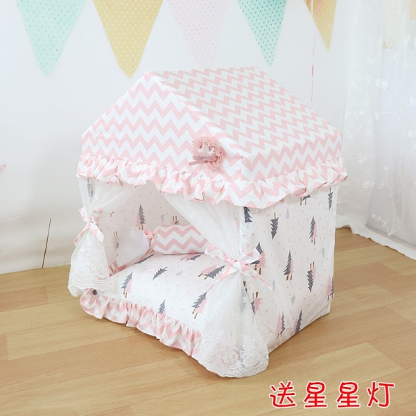 Pet tent nest cat Princess nest dog bed all seasons can be removed and cleaned, 公主风-可爱宠物帐篷
送小主一个温馨舒适的家