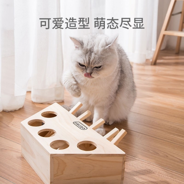 Playing cat toy ground mouse cat toy solid wood, 优选好料 健康环保
实木材质 美观耐用
细致打磨 做工细腻
可爱地鼠 萌态尽显