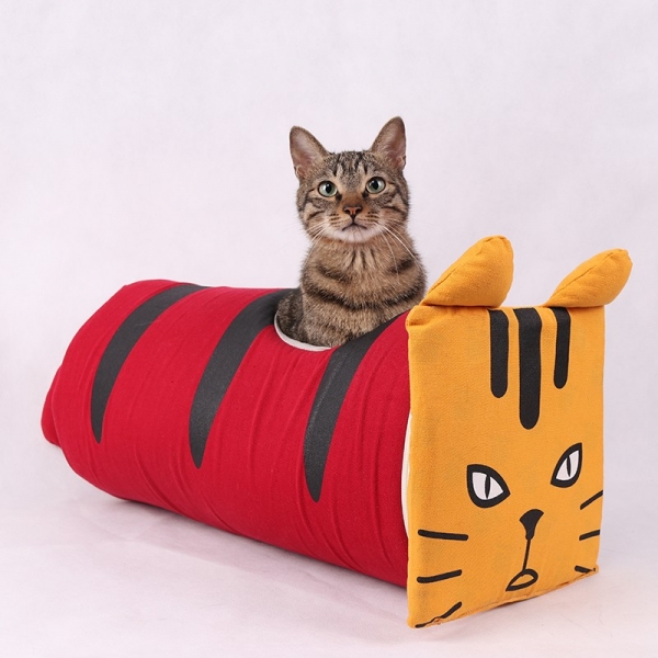 New round pet cat nest creative design pet nest cat products, 创意造型 三款可爱表情/颜色任你选择
立体脸部和尾巴造型 形象生动
猫脸部可拉开 方便清洁和整理