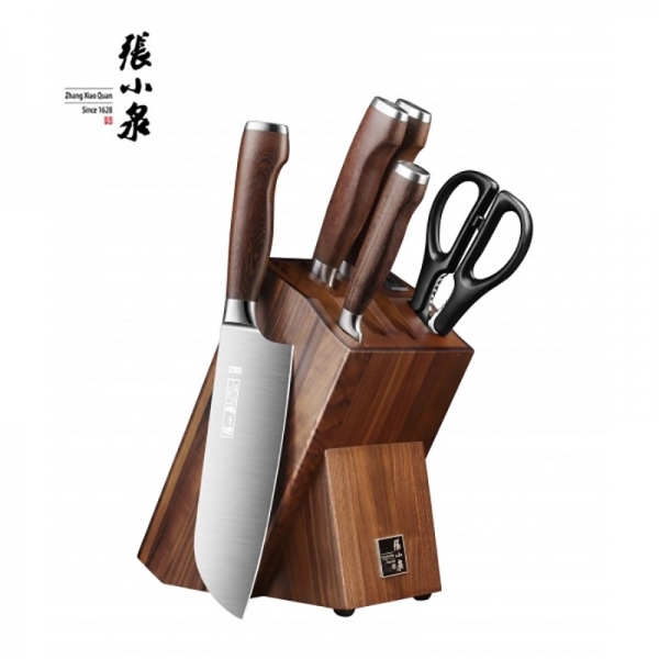 ZHANG XIAO QUAN 5-pc Stainless Steel Knife Set with Block D31090100S, Chinese Bone Chopping Knife, Slicing Knife, Chef’s Knife, Kitchen Shares
专刀专用 不易生锈