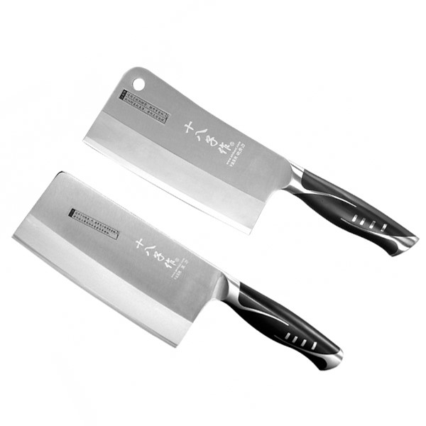SHI BA ZI ZUO Bone chopping knife and slicing knife S1016, 十八子作 V金双刀套装（斩骨刀+菜刀） 锋利耐磨 持久耐用 S1016 V金高复合钢材质 锋利度高