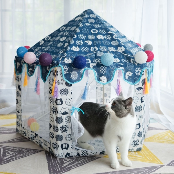 Cat's nest summer cat property box cat tent pet supplies, 网纱设计 通风透气
防虫叮咬 天然健康
方便照看 安心放心
流苏设计 美观复古