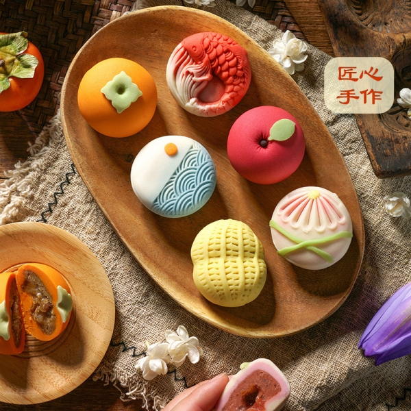 Creative handmade wagashi tea dessert pastry cake 8 pcs, 网红创意手工和菓子茶点心低糖婚礼升学满月喜饼糕点送礼伴手礼盒