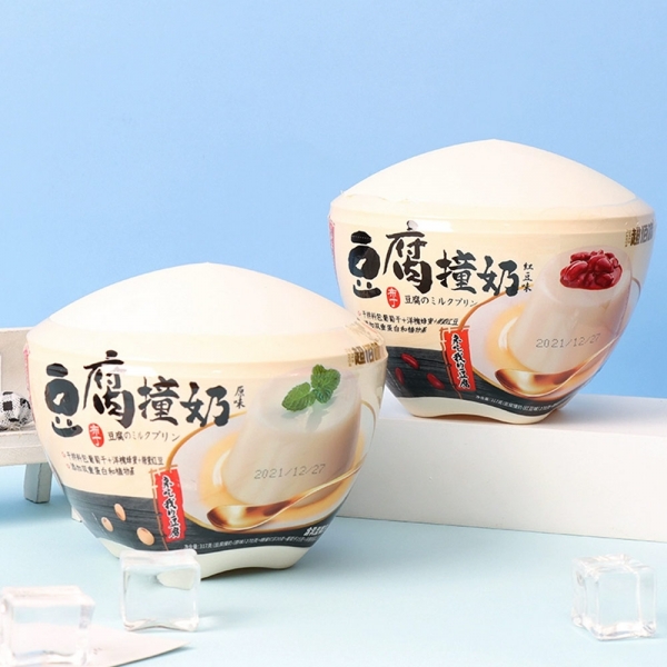 Japanese Coconut Tofu Milk Pudding 317g/1 bowl, 日式椰子豆腐撞奶布丁红豆蜂蜜味317克