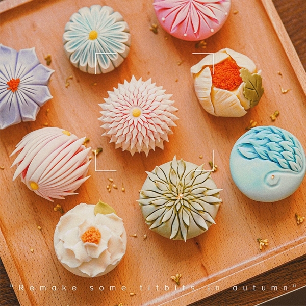 New Chinese-style pastries and traditional tea snacks mooncake, perfect as souvenirs or gifts., 新中式糕点和果子宋代茶点伴手礼和菓子中式糕点