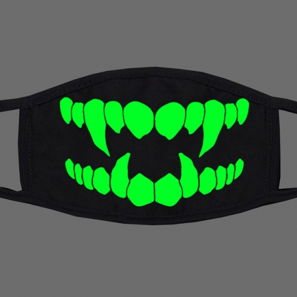 Special Green Luminous Printing Halloween Rave Mask For Ravers No.22, 