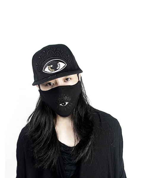 N95 Style Cotton Special Design Halloween Rave Mouth Mask For Ravers - Black Eye, 