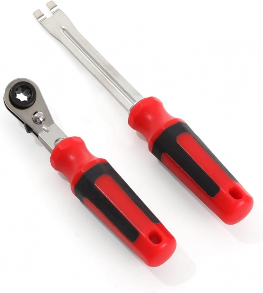 Automatic Slack Adjuster Release Tool and Wrench Set, 自动间隙调节器释放工具和扳手套件，用于空气制动系统调节的叉端释放工具和双方棘轮扳手工具，卡车间隙调节器工具