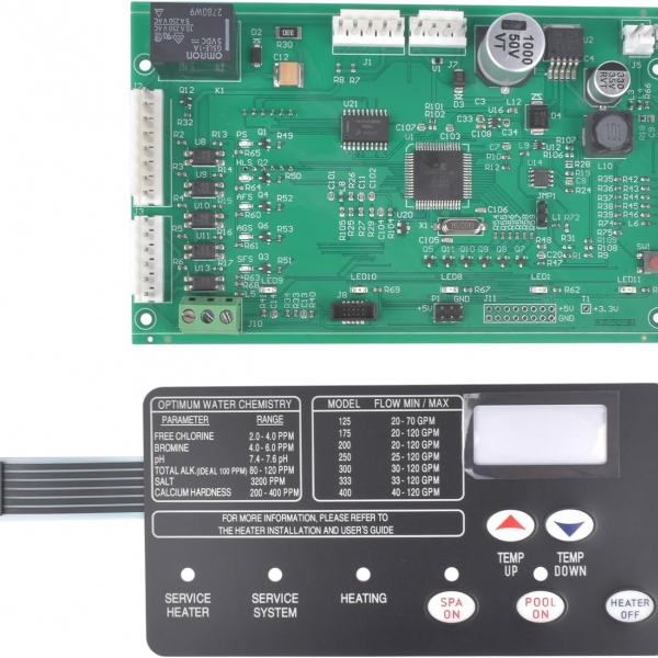 42002-00075 Control Board with Switch Membrane Pad Compatible Pool/Spa Systems, 与 Pentair Masterternp 和 Max-E-Therm NA 和 LP 系列泳池/水疗加热器电气系统兼容