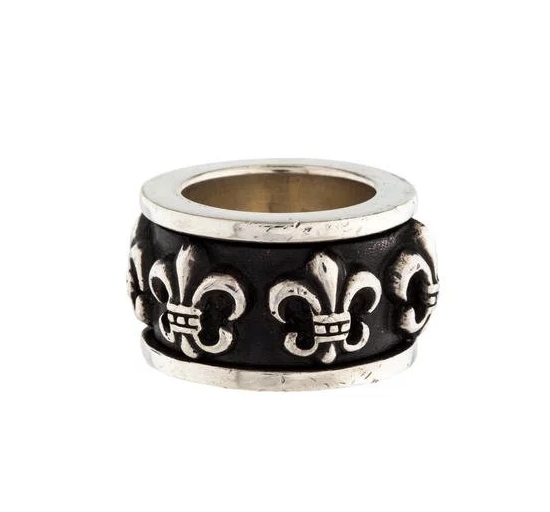 Authentic Chrome Heart Punk Silver Rolling Ring, 