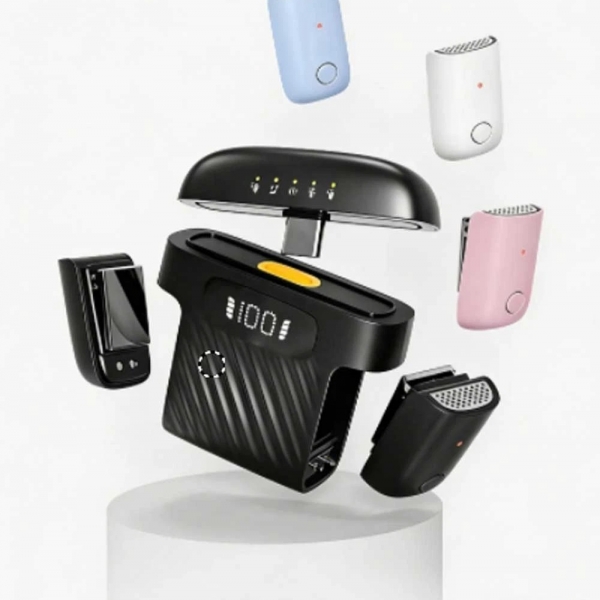 Wireless Lavalier Microphone System, 无线领夹麦克风套装，双无线麦克风带充电仓，支持 3.5 毫米 + Type‑C 接口，兼容苹果手机、安卓手机、相机，适用于播客、油管、抖音海外版直播 —— 多巴胺配色系列