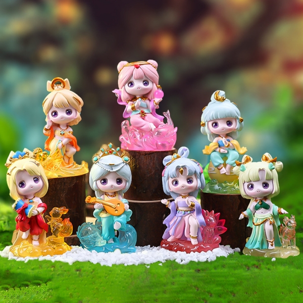 Dunhuang Flying Apsara Style Blind Box Figures V1.0, 敦煌飞天盲盒一代潮玩古典少女卡通公仔