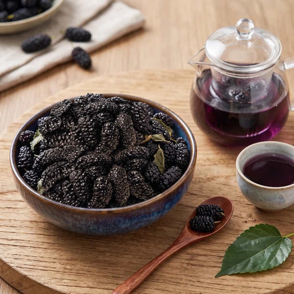 Dried Black Mulberries, Zero Sulfur, Sand-Free, Ready-to-Eat, 100g, 桑葚干，免洗即食黑桑葚，零硫熏、无添加剂，洁净无沙，自然日晒桑葚零食，可冲泡、烹饪、烘焙，100 克