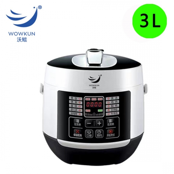 Wowkun Microcomputer High-end Electric Pressure Cooker-Silver, 重安全防护，十大烹饪功能，美味安全无忧！