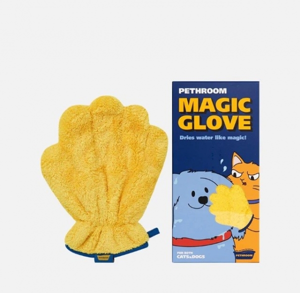 韩国 PETHROOM MAGIC GLOVE 1p, Magic Glove 在给宠物洗澡后尽可能多地去除水分，从而最大限度地减少干燥时间。