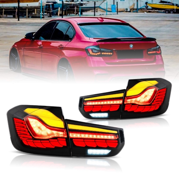 12-18 BMW F30 GTS Tail lights With Cool OLED Dragon Scales Style, 