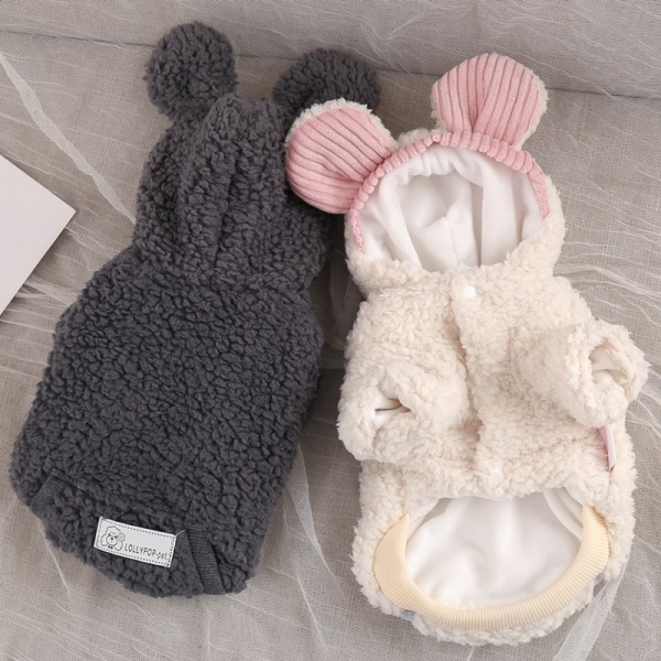 Winter and autumn dog cotton clothes cat pet clothes thick and warm, 加厚帽檐 加倍温暖
软糯羊羔绒 如云朵般舒适
