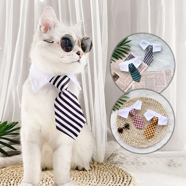 Pet tie accessories handsome Necklace Kitty gentleman scarf, 时尚潮流英伦风
帅气酷炫小萌宠