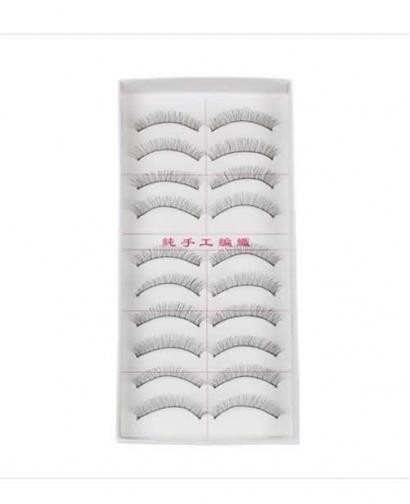 TAIWAN HANDMADE NATURE EYELASHES BOXED 10 PAIRS SET (Include Tweezers), 