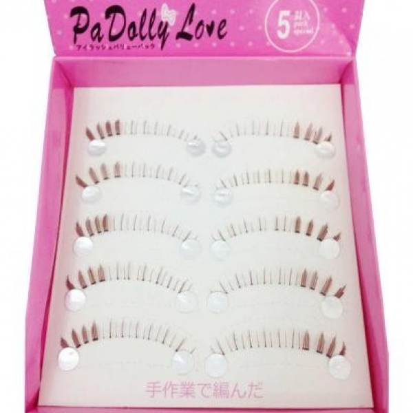 JAPANESE HANDMADE COFFEE LOWER EYELASHES BOXED 5 PAIRS 5-X2, 