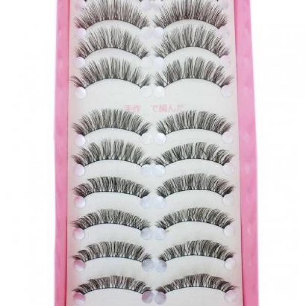 JAPANESE HANDMADE CROSS REALISTIC EYELASHES BOXED 10 PAIRS HS28, 