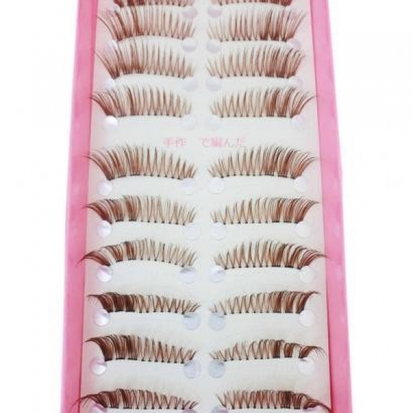 JAPANESE HANDMADE COFFEE EYELASHES BOXED 10 PAIRS K1, 