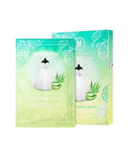 Korea MERBLISS Wedding Dress Aloe Soothing Clear Seal Mask 5 Pieces, 