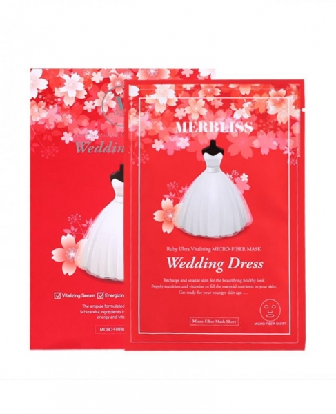 Korea MERBLISS Wedding Dress Ruby Ultra Vitalizing Micro-Fiber Mask (5pcs), 