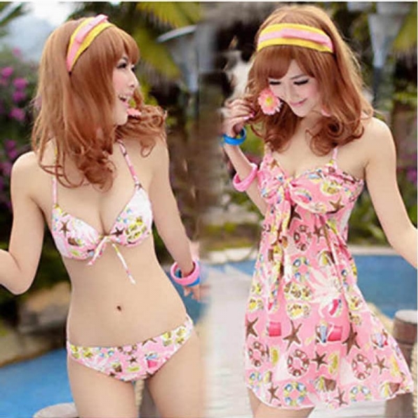 KOREAN COUPLE SWIMSUIT - WOMEN 3 PIECES SUIT, 