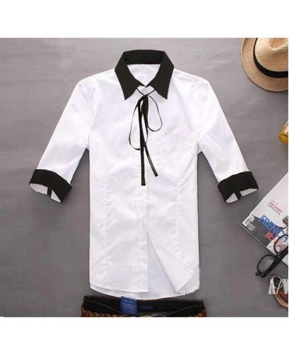 Korean Men's and Women's Slim Short Sleeve Sweetheart Shirt, 