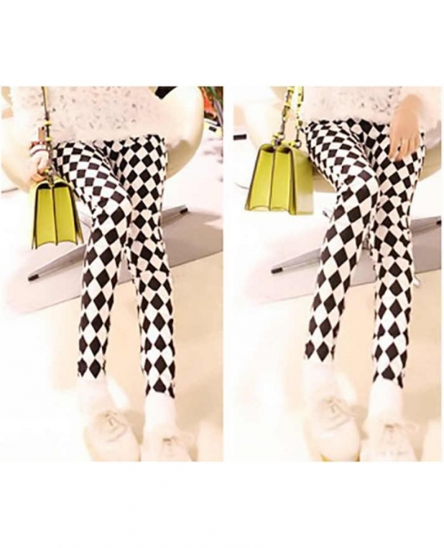 Ultra-thin Black and White Chessboard Paddy Pencil Pants, 