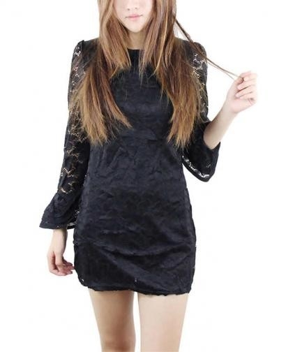 Women's Horn Sleeve Lace Dress, 