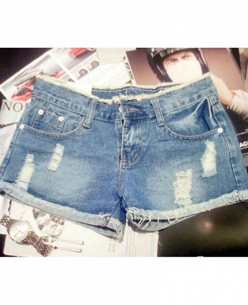 Women's Unique Washed Denim Shorts, 