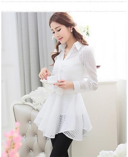 White Perspective Shirt Dress (Include Underwear), 