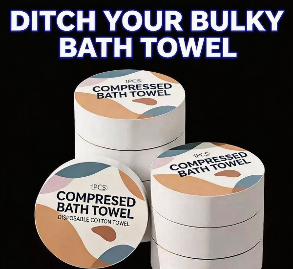 5pcs 100% Cotton Compressed Towels: Super Absorbent, Quick-Dry, On-the-Go Ready, 压缩毛巾一次性纯棉旅行装 - 超强吸水速干，独立包装便携款，适用于旅行/酒店/露营/健身/日常家用（5片装）