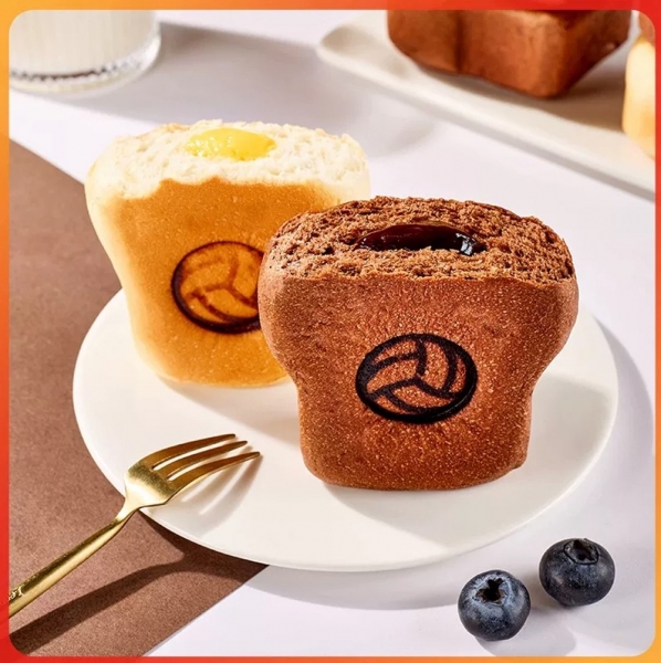 NORBETA Dual-Flavor Toast, Salted Egg Yolk & Chocolate, 315g, 诺贝达双味夹心吐司能量块，咸蛋黄 & 巧克力风味，添加 6.7% 法国总统黄油，早餐、办公、野餐即食零食，315 克 / 袋