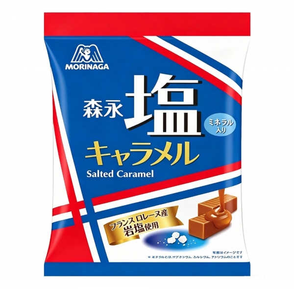 Morinaga Salted Caramel Chewy Candy, Japan Soft Caramel Treats 19 pcs/bag, 森永盐味焦糖软糖，独立包装日式焦糖零食，采用法国洛林岩盐制作，奶香太妃糖，适合办公、旅行及分享食用