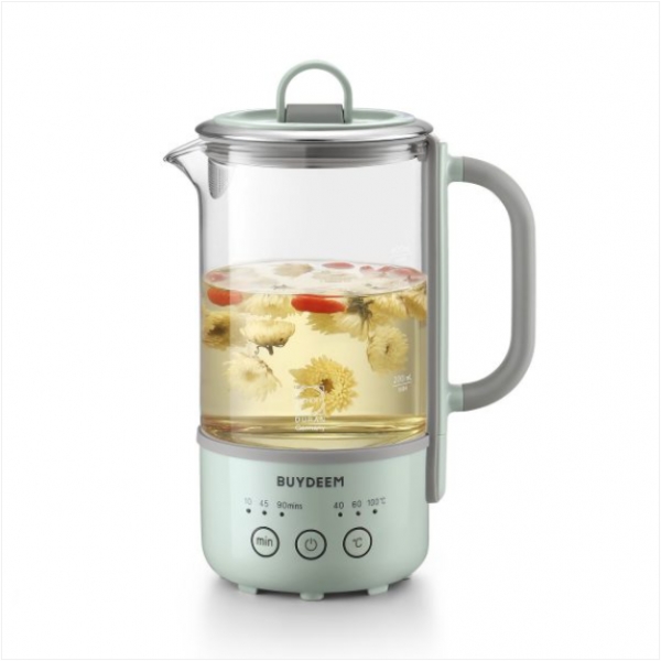 Buydeem mini kettle cooker K313,mini health pot ,Light and small,green, 0.6L大容量 智能定时