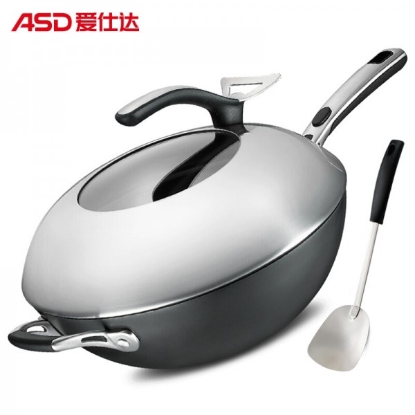 ASD, cast iron can not rust, uncoated wok CF32Z1WG, 
